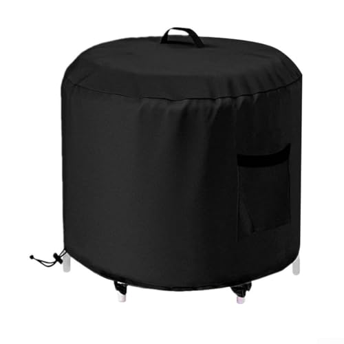 ZMdooreasy Eisbad-Abdeckung, schwarz, wasserdicht, Oxford-Gewebe, staubdicht, Allwetter-Wannenschutz, 88,9 x 88,9 x 76,2 cm, mit elastischem Saum (210D) von ZMdooreasy