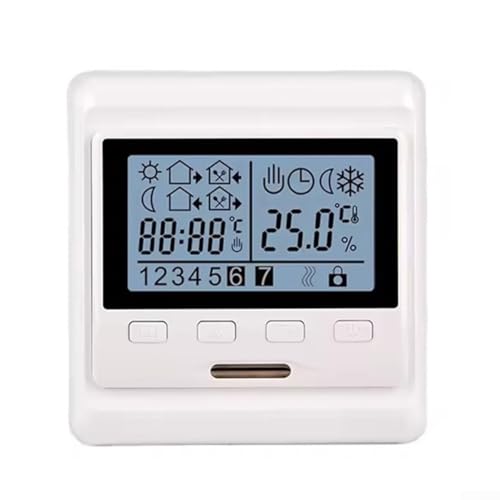 ZMdooreasy Elektrisches Fußbodenheizungsthermostat mit wöchentlicher Programmierung, Dual-Temperaturregelung, manueller Modus, 16 A Tragkraft ZMdooreasy Elektrisches Fußbodenheizungsthermostat mit wöchentlicher Programmierung, Dual-Temperaturregelung, manueller Modus, 16 A Tragkraft von ZMdooreasy