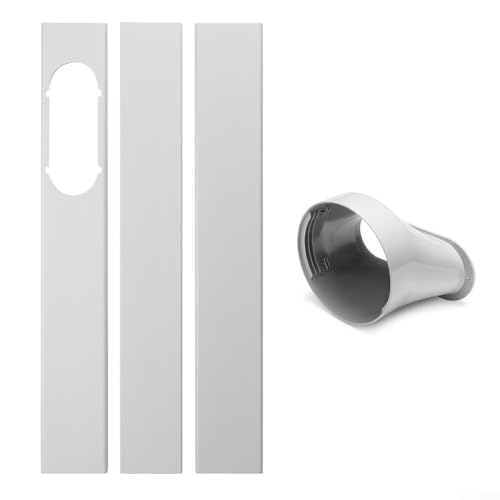 ZMdooreasy Fensterdichtungs-Set für Klimaanlage, mit Kanalschnittstellen-Adapter, 15 cm und verlängerter Leitblech, 55 cm, für Heimkühlung (Set 4) von ZMdooreasy