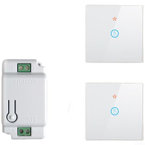 ZMdooreasy Funkfernbedienungsschalter mit berührungsempfindlichem Panel und gehärtetem Glas, entworfen für den Heimgebrauch mit RF433 Funksignal und batteriebetriebenem Design (B) von ZMdooreasy