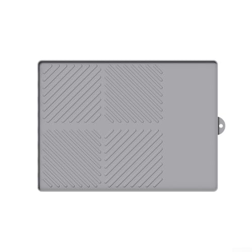 ZMdooreasy Grillmatten-Set aus Silikon mit Abfluss und wärmeisolierendem Schutz, entworfen für die Küche (grau-C) von ZMdooreasy