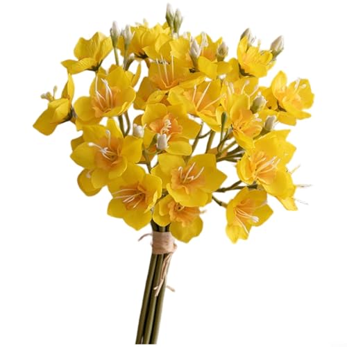 ZMdooreasy Künstlicher Narzissen-Blumenstrauß für Hochzeitszeremonien und Veranstaltungen im Freien mit Stoffmaterial (gelb) von ZMdooreasy