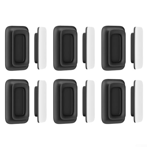 ZMdooreasy Magnetische Halterung aus Silikon für Fernbedienung, Wandhalterung, Aufbewahrungshaken, selbstklebend, Weiß, 6 Stück für TV-Zubehör (schwarz) von ZMdooreasy