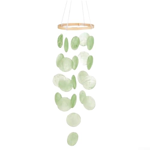 ZMdooreasy Muschel-Windspiel, 73 cm, Garten, hängende Dekoration, natürliche Muschel, Boho-Fänger, für Innen- und Außenbereich, Terrasse, Dekoration, Grün, Lila, beruhigendes Klangornament (grün) ZMdooreasy Muschel-Windspiel, 73 cm, Garten, hängende Dekoration, natürliche Muschel, Boho-Fänger, für Innen- und Außenbereich, Terrasse, Dekoration, Grün, Lila, beruhigendes Klangornament (grün) von ZMdooreasy