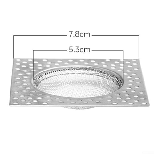 ZMdooreasy Rostbeständige Edelstahl-Bodenablauf-Filterabdeckung für Badezimmer- und K-Anwendungen, mit Anti-Verstopfungs-Design für zuverlässige Entwässerung (quadratisch) von ZMdooreasy