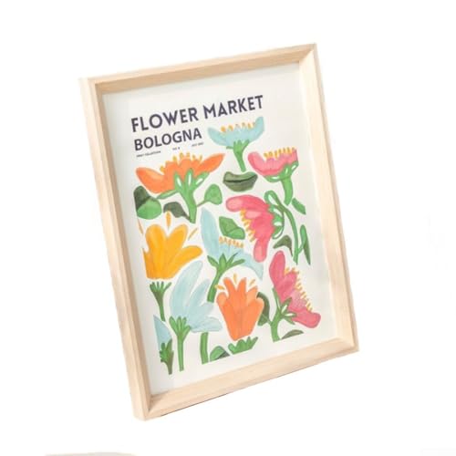 ZMdooreasy Rustikaler Holz-Bilderrahmen für A4-Größe 21 x 29,7 cm, Wandmontage, Tisch-Display, Fotorahmen mit Glasfront (weiße Holzfarbe) von ZMdooreasy