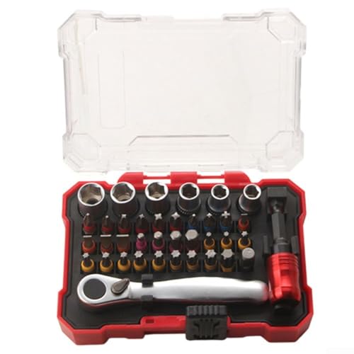 ZMdooreasy Schraubendreher-Set, Metallkonstruktion, verschiedene Größen, Reparaturwerkzeug-Set mit sicherem Griff-Magnet für höheres Drehmoment, 6,35 mm Sechskant-Bit kompatibel (B) von ZMdooreasy