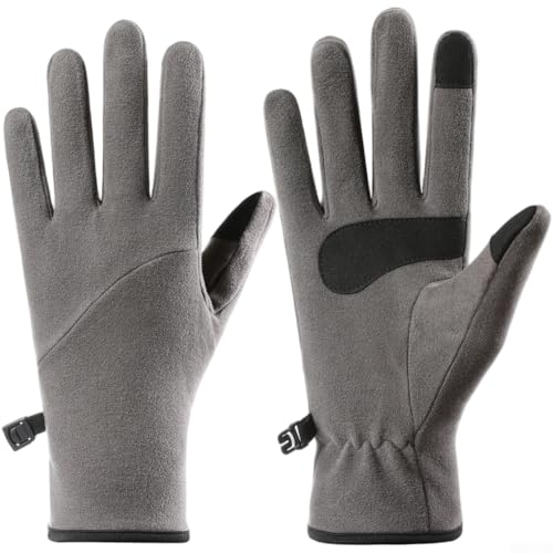 ZMdooreasy Selbstheizende Winterhandschuhe, Touchscreen-kompatibel, Thermofutter, rutschfest, feuchtigkeitsableitend, atmungsaktiv, reflektierend, für Skifahren, Outdoor-Aktivitäten (L grau) von ZMdooreasy