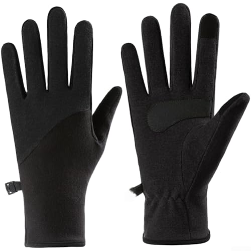 ZMdooreasy Selbstheizende Winterhandschuhe, Touchscreen-kompatibel, Thermofutter, rutschfest, feuchtigkeitsableitend, atmungsaktiv, reflektierend, für Skifahren, Outdoor-Aktivitäten (M, Schwarz) von ZMdooreasy