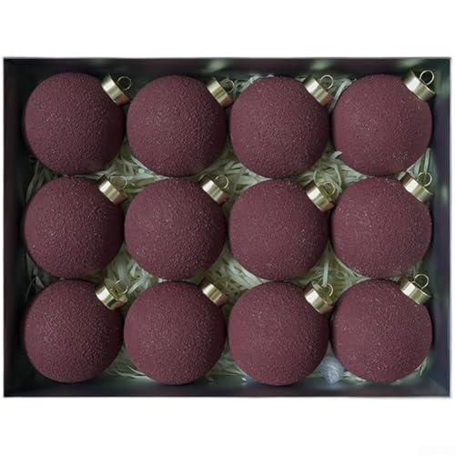 ZMdooreasy Strukturiertes Zement-Weihnachtskugel-Ornament-Set mit mattiertem, mattem Finish für saisonale Baum- und Innendekoration und einfach aufzuhängen (A) von ZMdooreasy