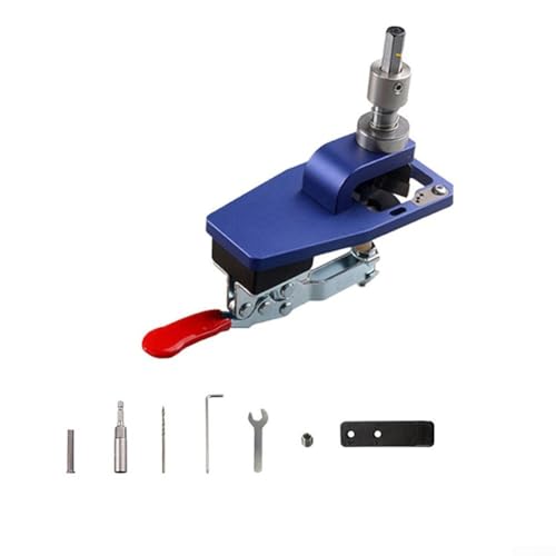 ZMdooreasy Verdeckte Scharnierbohrvorrichtung, 35 mm, Lochführung, Locher, Lokalisierwerkzeug mit verstellbarer Druckplatte für Holzbearbeitung, Schranktür-Installation (blau) von ZMdooreasy