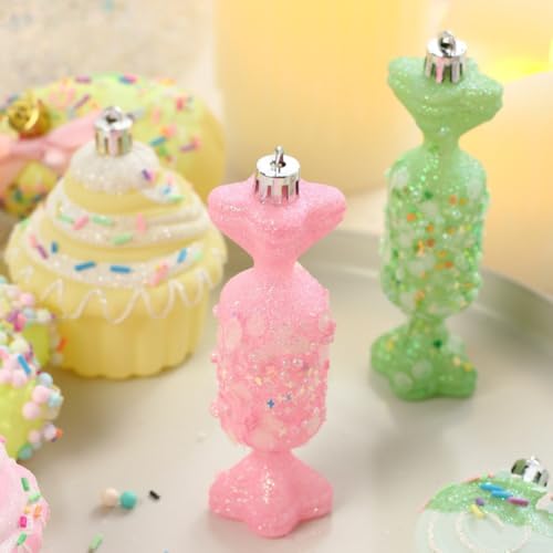 ZMdooreasy Weihnachtskugel-Ornament mit einzigartiger Süßigkeitenform aus langlebigem PVC für Weihnachtsbaum- und Tischdekorationen, bringt Freude auf saisonale Feiern (C) von ZMdooreasy