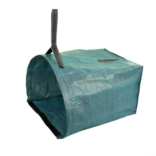 ZMdooreasy Wiederverwendbarer Rasen- und Gartenabfallbeutel, reißfestes Polypropylen mit verstärkten Tragegriffen zum Sammeln von Blättern, Grasschnitt und Schmutz im Freien, 55,9 x 76,2 cm (schwarz) von ZMdooreasy