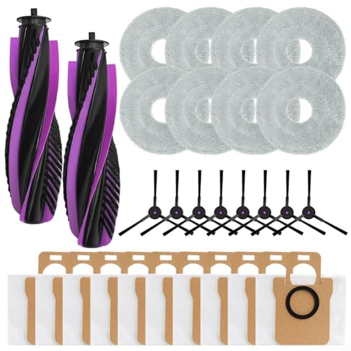 Zubeh rersatzset für JONR For T5 Pro Staubsauger inkl. Hauptrollenbürste Seitenbürsten Wischtücher und Staubbeutel zur Aufrechterhaltung der Sauberkeit auf verschiedenen Oberfl chen (B) von ZMdooreasy