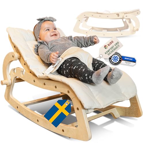 ZN Kids® Babywippe verstellbar [Grow with me Technologie] Babywiege Wippe Baby Schaukelstuhl 3-in-1 Babyschaukel Schaukel Wiege Erstausstattung Geschenk Swing to Sleep Bouncer Rocker von ZN Kids