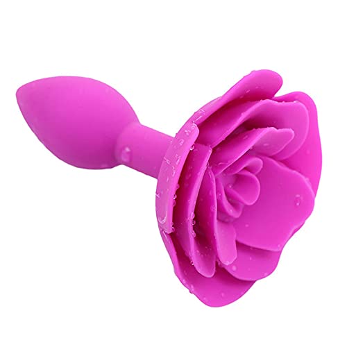 ZNBH Rose Blume Silikon Anal Plug Anal Dildo Anal Masturbator Erwachsene Sex Waren Butt Plug Spielzeug für Anfänger Profis Frauen MäNner Anal Stimulator (Rot) von ZNBH