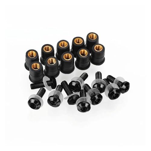 ZNCOJL Montagebolzen Windschutzscheibe Für Du&Cati M1100/S/EVO S4RS 10 STÜCKE 5mm Motorrad windschutzscheibe Schrauben und muttern(Schwarz) von ZNCOJL