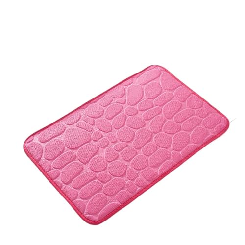 Badezimmerteppiche 1 Stück, Badematte mit Kopfsteinpflasterprägung, rutschfeste Teppiche im Waschbecken, Badewannen-Seitenbodenteppich, Duschraum-Fußmatte, Memory Foam-Pad FüR Badezimmer(Red 1) von ZNJAMN