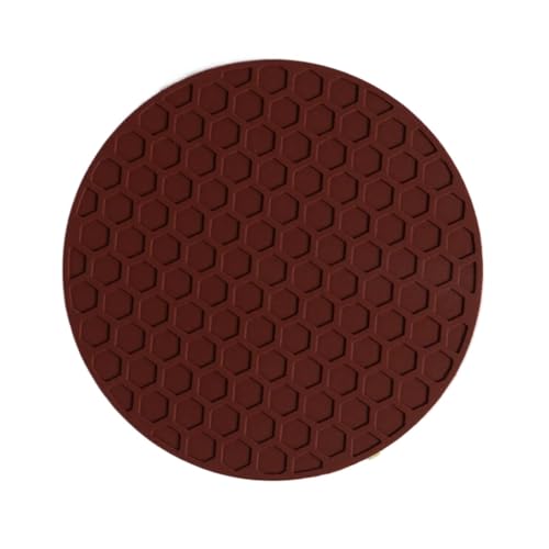 Isolierunterlage FüR Geschirr 3 stücke Runde Untersetzer Tassenmatten Kaffee Getränke Silikon Teetassenhalter Verdickte Anti-Rutsch Wärme Pads Küchentisch Zubehör FüR Geschirr(Brown,ROUND_10CM) von ZNJAMN