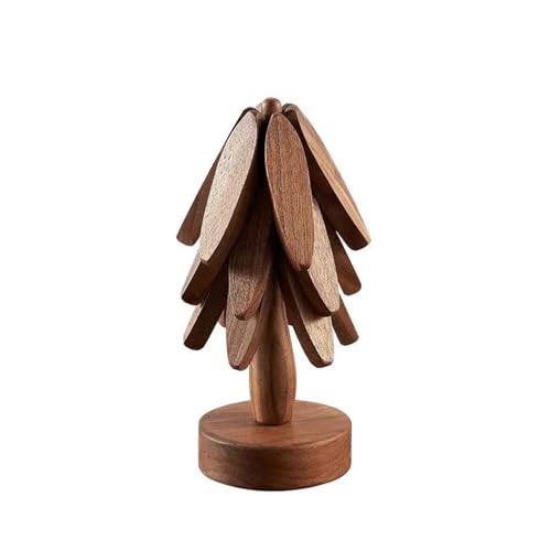 Isolierunterlage FüR Geschirr Holzuntersetzer mit Walnussbaum-Design, Verbrühungsschutz, dekorativer, hitzebeständiger Ständer Baum-Design, Tischset, Untersetzer, Isolierkissen, Schüssel FüR Geschirr von ZNJAMN