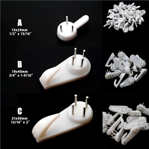 Spurenlose Bilderhaken 12 stücke Solide Wand Weiß Bild Foto Unsichtbare Haken Aufhänger Clip FüR Harte WäNde(12pcs C 21x50mm) von ZNJAMN