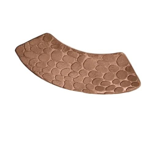 ZNJAMN Badezimmerteppiche 1 Stück, Gebogene Badezimmermatte, verdickte Duschraum-Saugmatte, Fußmatte, Toilette, Badezimmer, rutschfest FüR Badezimmer(Coffee) von ZNJAMN