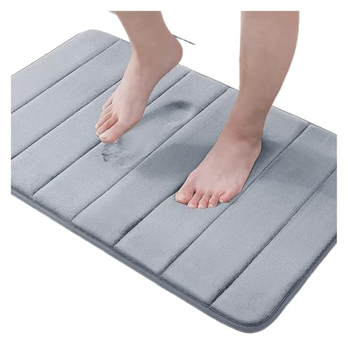 ZNJAMN Badezimmerteppiche 1 Stück, Memory-Schwamm-Streifen-Badezimmer-rutschfeste, wasserabsorbierende, maschinenwaschbare Bodenmatte FüR Badezimmer(Grey 2) von ZNJAMN