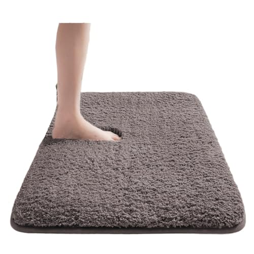 ZNJAMN Badezimmerteppiche Verdickte saugfähige Badezimmermatte, weiche rutschfeste Fußmatten for Duschräume, Badewannenmatten, schmutzabweisende Toilettenmatte FüR Badezimmer(Coffee) von ZNJAMN