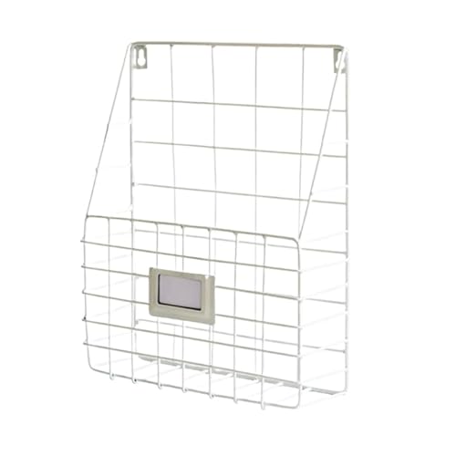 ZNJAMN Drahtkorb, Wandmontage, Zeitschriftenordner, Wandmontage, Datei-Organizer-Halter for Büro, Heimarbeit, Organisation von Anzeigedateien(White) von ZNJAMN