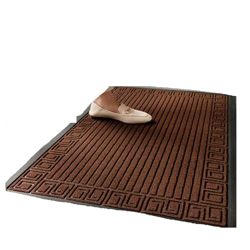 ZNJAMN FußMatten FüR Den Innenbereich Außenmatten Eingangstür Gummi Veranda Matte Balkon Terrasse Teppich Starker, hochelastischer, verschleißfester Teppich FüR Innen(Brown,45cmx75cm) von ZNJAMN