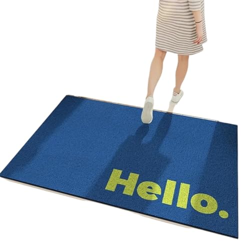 ZNJAMN FußMatten FüR Den Innenbereich Coil Mat PVC-Fußmatte for den Eingangsbereich, dekorative Bodenmatte mit Rutschfester Rückseite FüR Innen(Dark Blue,45x75cm) von ZNJAMN