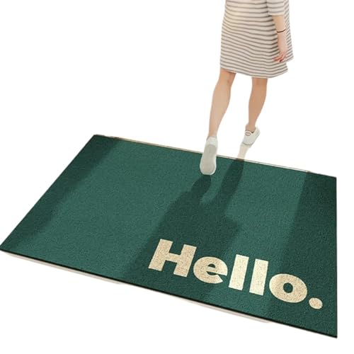 ZNJAMN FußMatten FüR Den Innenbereich Coil Mat PVC-Fußmatte for den Eingangsbereich, dekorative Bodenmatte mit Rutschfester Rückseite FüR Innen(Jungle Green,45x75cm) von ZNJAMN