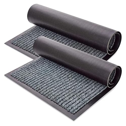 ZNJAMN FußMatten FüR Den Innenbereich Fußmatten PVC Doppelstreifen Saugfähige Fußmatte Hoteltürteppich Bodenmatte Türmatte 50X80cm FüR Innen von ZNJAMN
