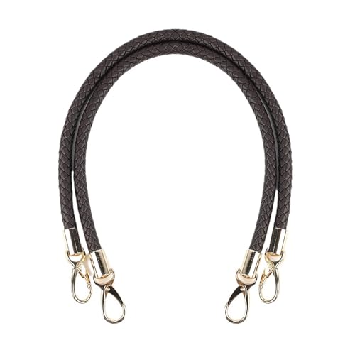 ZNJAMN Geflochtener Taschengurt 2 Stück PU-Leder geflochtene Seilgriffe for Handtaschen-Umhängetaschengurt handgefertigte Tasche DIY-Zubehör FüR Taschen(Coffee) von ZNJAMN