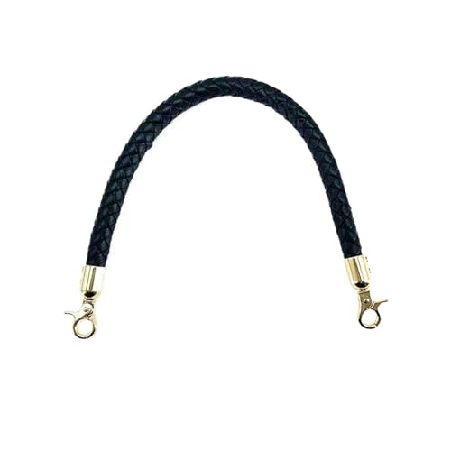 ZNJAMN Geflochtener Taschengurt 4 Stück geflochtener Leder-Schultertaschengurt, Handtaschengriff, DIY-Ersatz-Geldbörsengriff for Handtaschen-Gurtband FüR Taschen(Black) von ZNJAMN