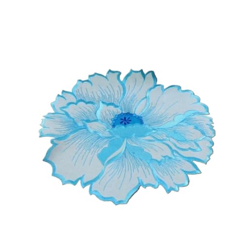 ZNJAMN Isolierunterlage FüR Geschirr 3 stücke Bestickte Blumen Tischset Bunte Floral Coaster Wärmedämmung Matte Hochzeit Party Decor Home Küche Esstisch Dekoration FüR Geschirr(Blue,30cm) von ZNJAMN
