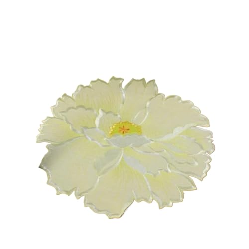 ZNJAMN Isolierunterlage FüR Geschirr 3 stücke Bestickte Blumen Tischset Bunte Floral Coaster Wärmedämmung Matte Hochzeit Party Decor Home Küche Esstisch Dekoration FüR Geschirr(Light Yellow,35cm) von ZNJAMN