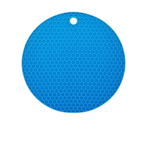 ZNJAMN Isolierunterlage FüR Geschirr 3 stücke Küche Hochtemperaturbeständig Leicht Zu Reinigen Silikon Untersetzer Runde Wärmedämmung rutschfeste Waben Tisch Matte FüR Geschirr(Blue) von ZNJAMN