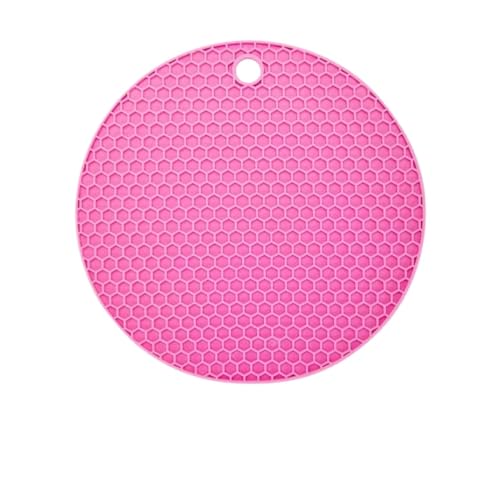 ZNJAMN Isolierunterlage FüR Geschirr 3 stücke Küche Hochtemperaturbeständig Leicht Zu Reinigen Silikon Untersetzer Runde Wärmedämmung rutschfeste Waben Tisch Matte FüR Geschirr(Pink) von ZNJAMN