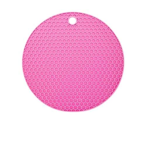 ZNJAMN Isolierunterlage FüR Geschirr 3 stücke Küche Hochtemperaturbeständig Leicht Zu Reinigen Silikon Untersetzer Runde Wärmedämmung rutschfeste Waben Tisch Matte FüR Geschirr(Pink) von ZNJAMN