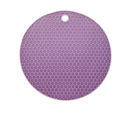 ZNJAMN Isolierunterlage FüR Geschirr 3 stücke Küche Hochtemperaturbeständig Leicht Zu Reinigen Silikon Untersetzer Runde Wärmedämmung rutschfeste Waben Tisch Matte FüR Geschirr(Purple) von ZNJAMN