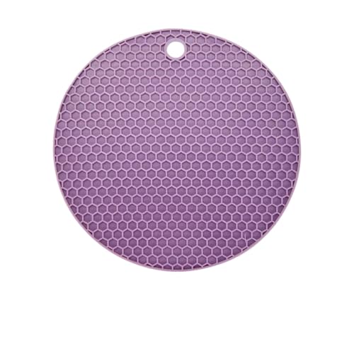 ZNJAMN Isolierunterlage FüR Geschirr 3 stücke Küche Hochtemperaturbeständig Leicht Zu Reinigen Silikon Untersetzer Runde Wärmedämmung rutschfeste Waben Tisch Matte FüR Geschirr(Purple) von ZNJAMN