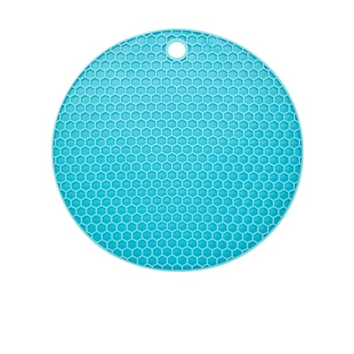 ZNJAMN Isolierunterlage FüR Geschirr 3 stücke Küche Hochtemperaturbeständig Leicht Zu Reinigen Silikon Untersetzer Runde Wärmedämmung rutschfeste Waben Tisch Matte FüR Geschirr(Sky Blue) von ZNJAMN
