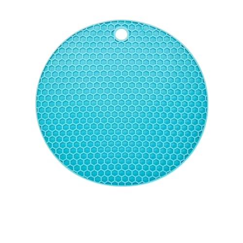 ZNJAMN Isolierunterlage FüR Geschirr 3 stücke Küche Hochtemperaturbeständig Leicht Zu Reinigen Silikon Untersetzer Runde Wärmedämmung rutschfeste Waben Tisch Matte FüR Geschirr(Sky Blue) von ZNJAMN