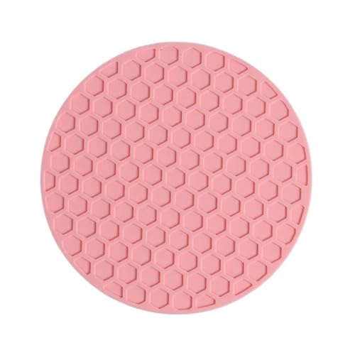 ZNJAMN Isolierunterlage FüR Geschirr 3 stücke Runde Untersetzer Tassenmatten Kaffee Getränke Silikon Teetassenhalter Verdickte Anti-Rutsch Wärme Pads Küchentisch Zubehör FüR Geschirr(Pink,Round_10CM) von ZNJAMN
