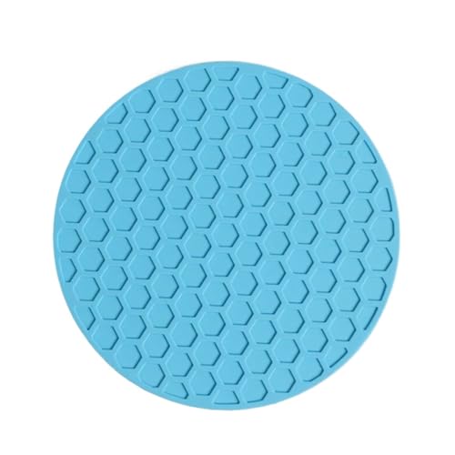ZNJAMN Isolierunterlage FüR Geschirr 3 stücke Runde Untersetzer Tassenmatten Kaffee Getränke Silikon Teetassenhalter Verdickte Anti-Rutsch Wärme Pads Küchentisch Zubehör FüR Geschirr(Blue,Round_9CM) von ZNJAMN