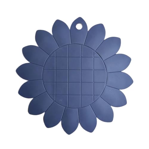 ZNJAMN Isolierunterlage FüR Geschirr 3 stücke Silikon Pads Sonnenblumen Tischset rutschfeste Kissen Schüssel Topf Wasserdicht Esstisch Matte Kreative Split Küchen Bahn FüR Geschirr(Blue) von ZNJAMN