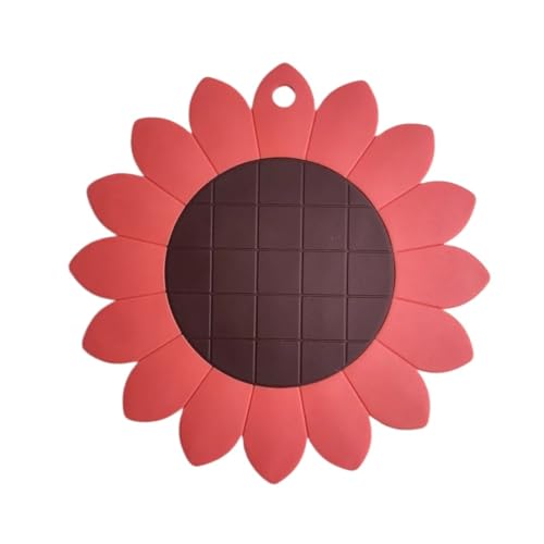ZNJAMN Isolierunterlage FüR Geschirr 3 stücke Silikon Pads Sonnenblumen Tischset rutschfeste Kissen Schüssel Topf Wasserdicht Esstisch Matte Kreative Split Küchen Bahn FüR Geschirr(Red) von ZNJAMN