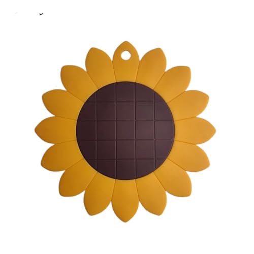 ZNJAMN Isolierunterlage FüR Geschirr 3 stücke Silikon Pads Sonnenblumen Tischset rutschfeste Kissen Schüssel Topf Wasserdicht Esstisch Matte Kreative Split Küchen Bahn FüR Geschirr(Yellow) von ZNJAMN