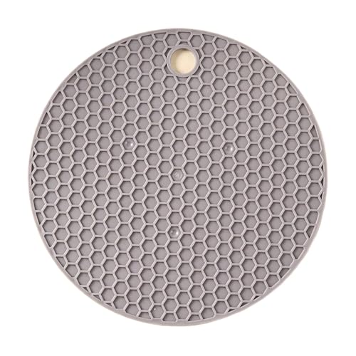ZNJAMN Isolierunterlage FüR Geschirr 4 stücke Runde Silikon Tischset Extra Dicke Offene Dosen Waben Heißer Pad Kaffee Tasse Coaster Kreative Küche Topflappen S/L FüR Geschirr(Gray,S-13.5CM) von ZNJAMN